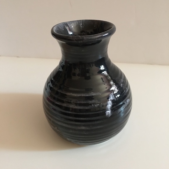 Vintage Other - Black Glazed Clay Vase